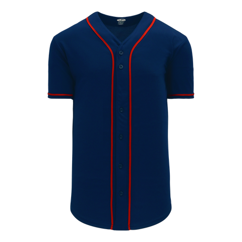 Athletic Knit Full Button Baseball Jersey with Braided Trim (BA5500)